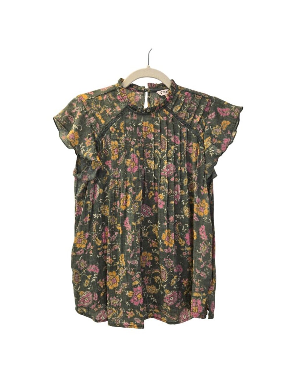 Nanette Lepore Floral Ruffle Cap Sleeve Blouse Size Small